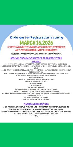 Kindergarten Registration 2026-2027